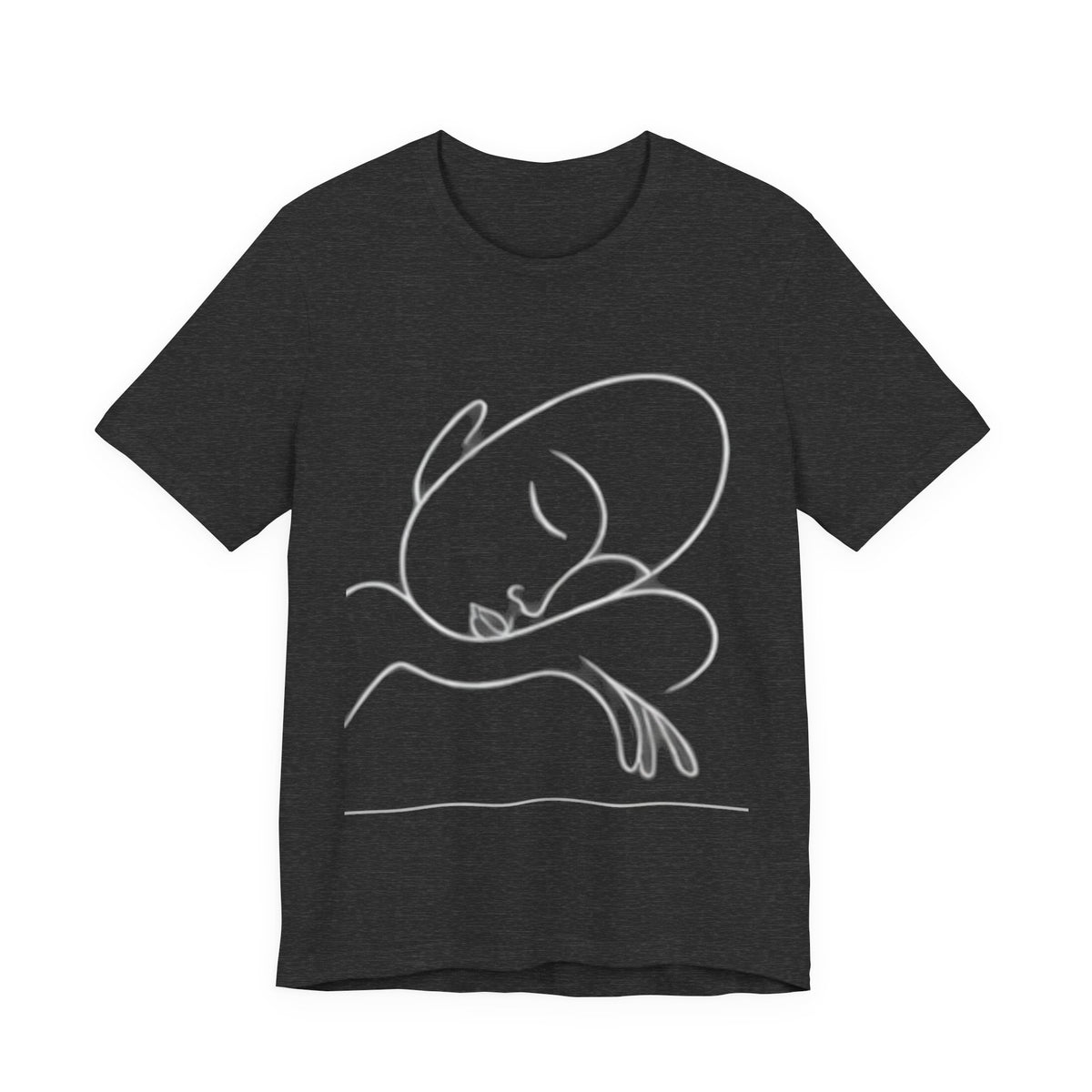 T‑Shirt — Minimal Sleeping Cat Line Art Tee