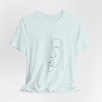 Minimal One-Line Face Tee — Modern Abstract Art T-Shirt
