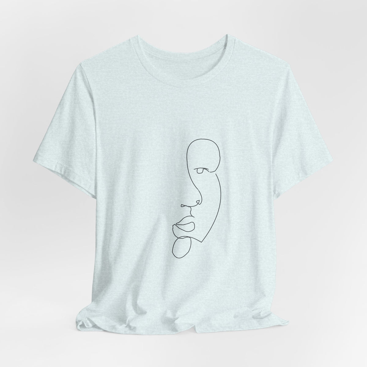 Minimal One-Line Face Tee — Modern Abstract Art T-Shirt