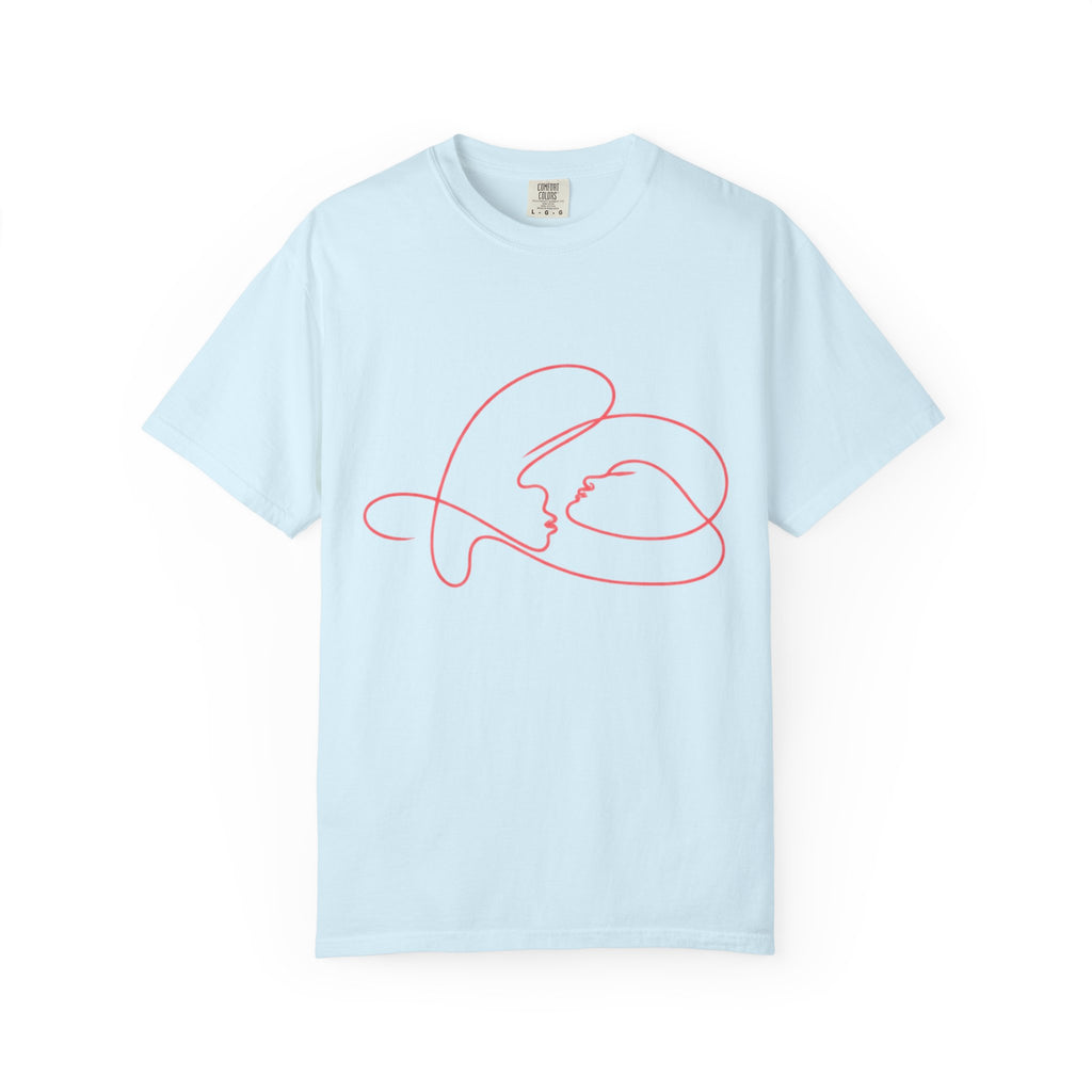 Abstract Line Art Heart T-Shirt — Minimalist Love Graphic Tee