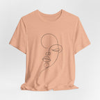 Minimal Line Art Face T-Shirt — One-Line Abstract Portrait Tee