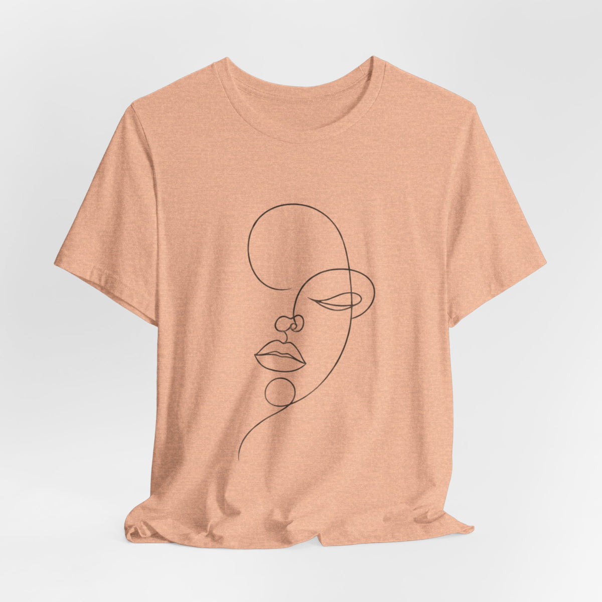 Minimal Line Art Face T-Shirt — One-Line Abstract Portrait Tee