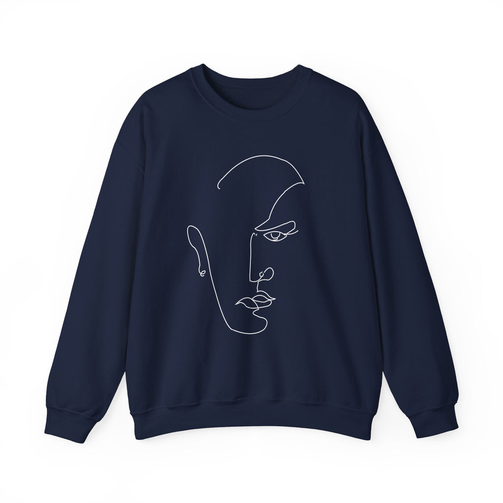 Minimal Line Art Face Sweatshirt
