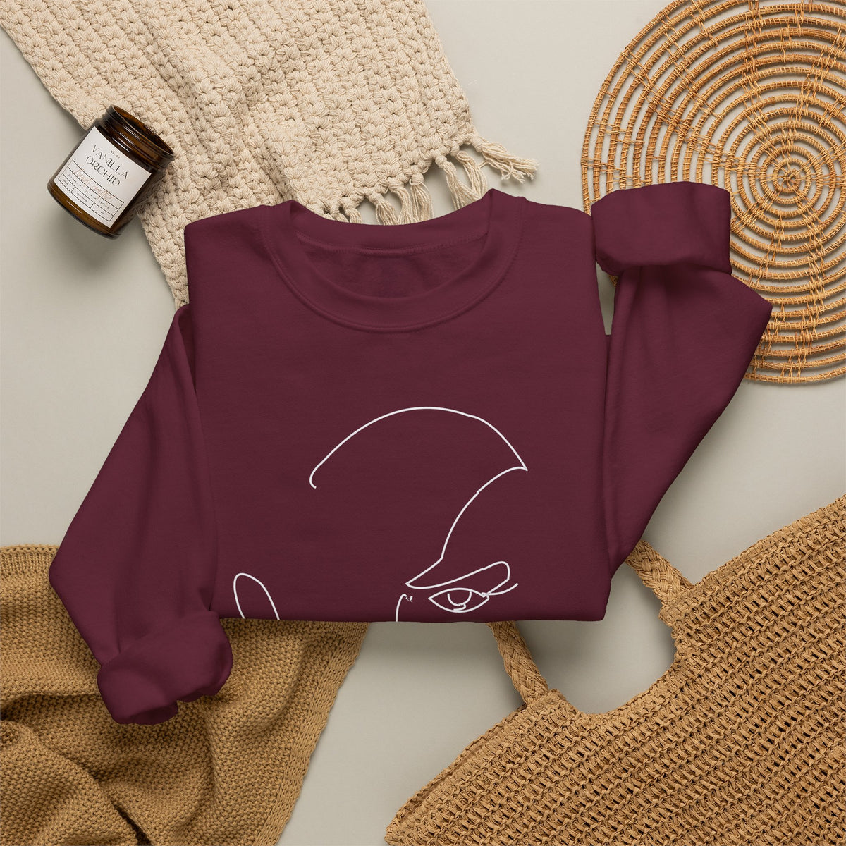 Minimal Line Art Face Sweatshirt
