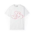 Minimalist Red Line Art Kiss T-Shirt