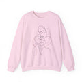 Crewneck Sweatshirt — Minimal Line Art Kissing Couple Graphic