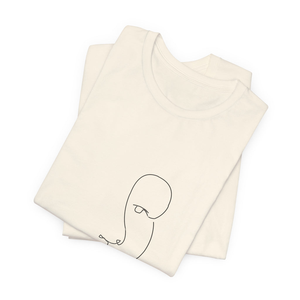 Minimal One-Line Face Tee — Modern Abstract Art T-Shirt