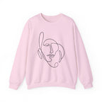 Abstract Line Art Face Crewneck Sweatshirt