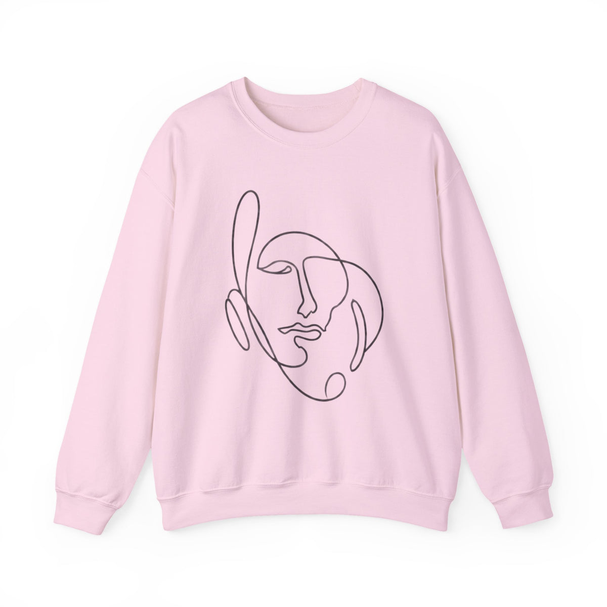 Abstract Line Art Face Crewneck Sweatshirt