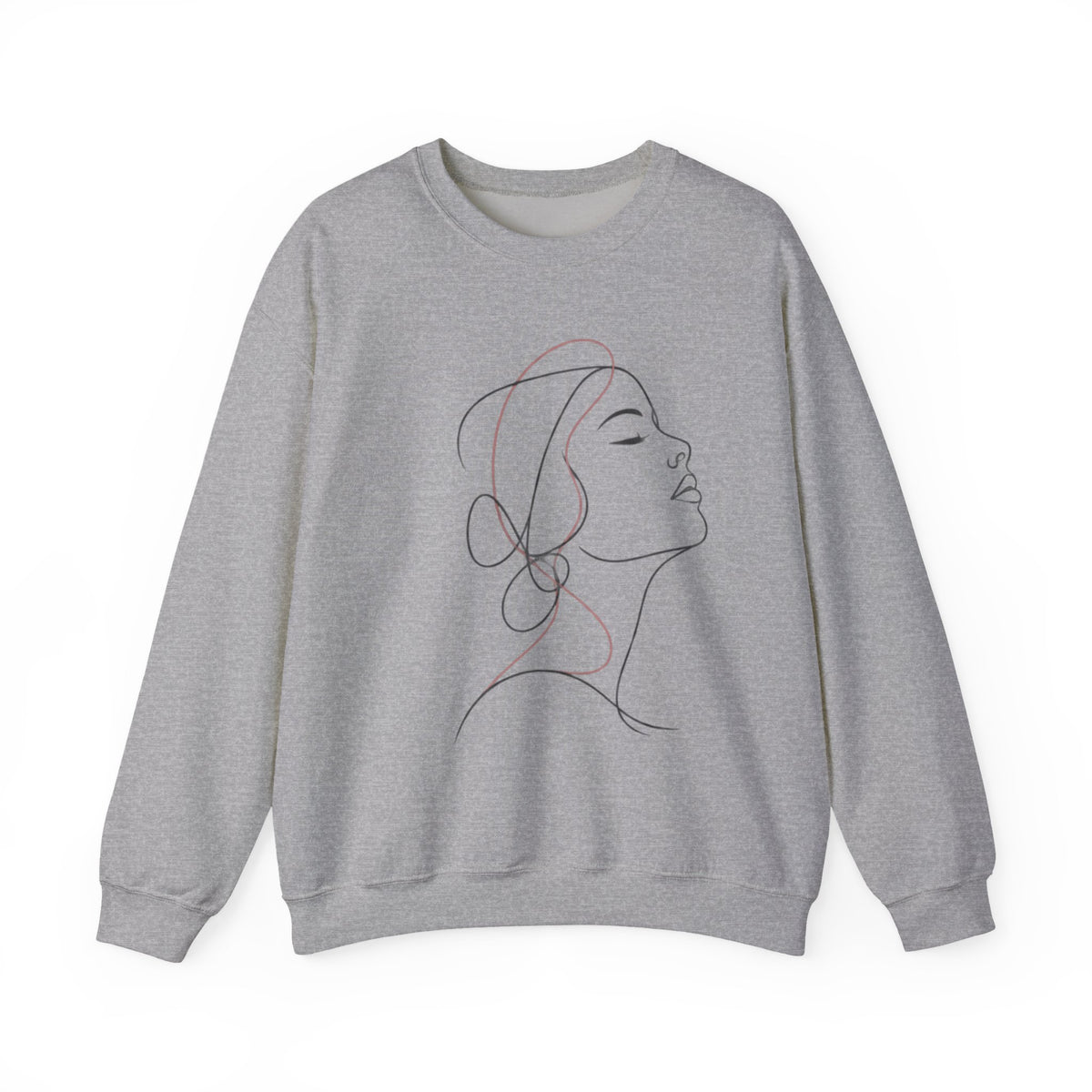 Minimal Line Art Woman Crewneck Sweatshirt
