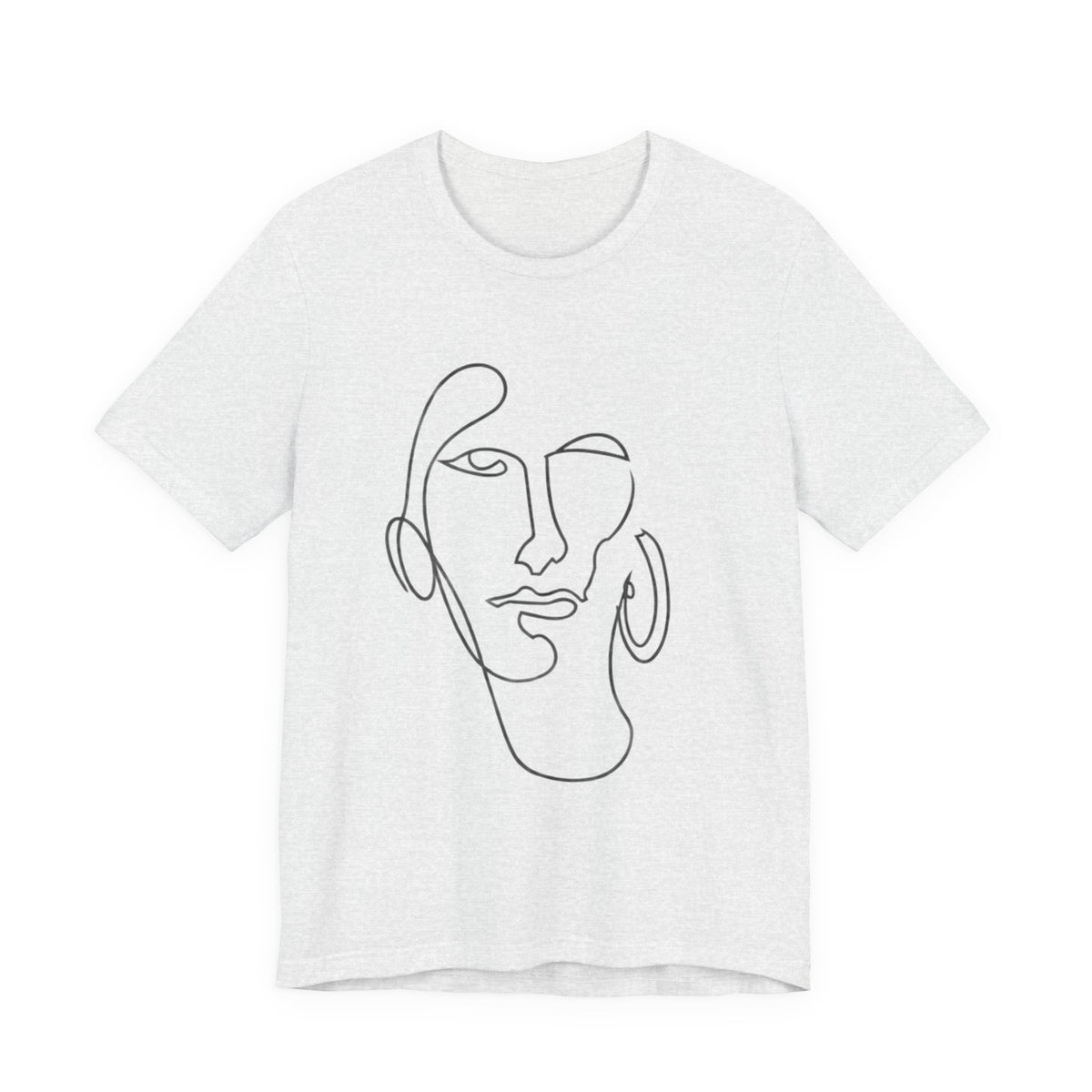 Abstract Line Art Face T‑Shirt — Minimalist One-Line Portrait Tee