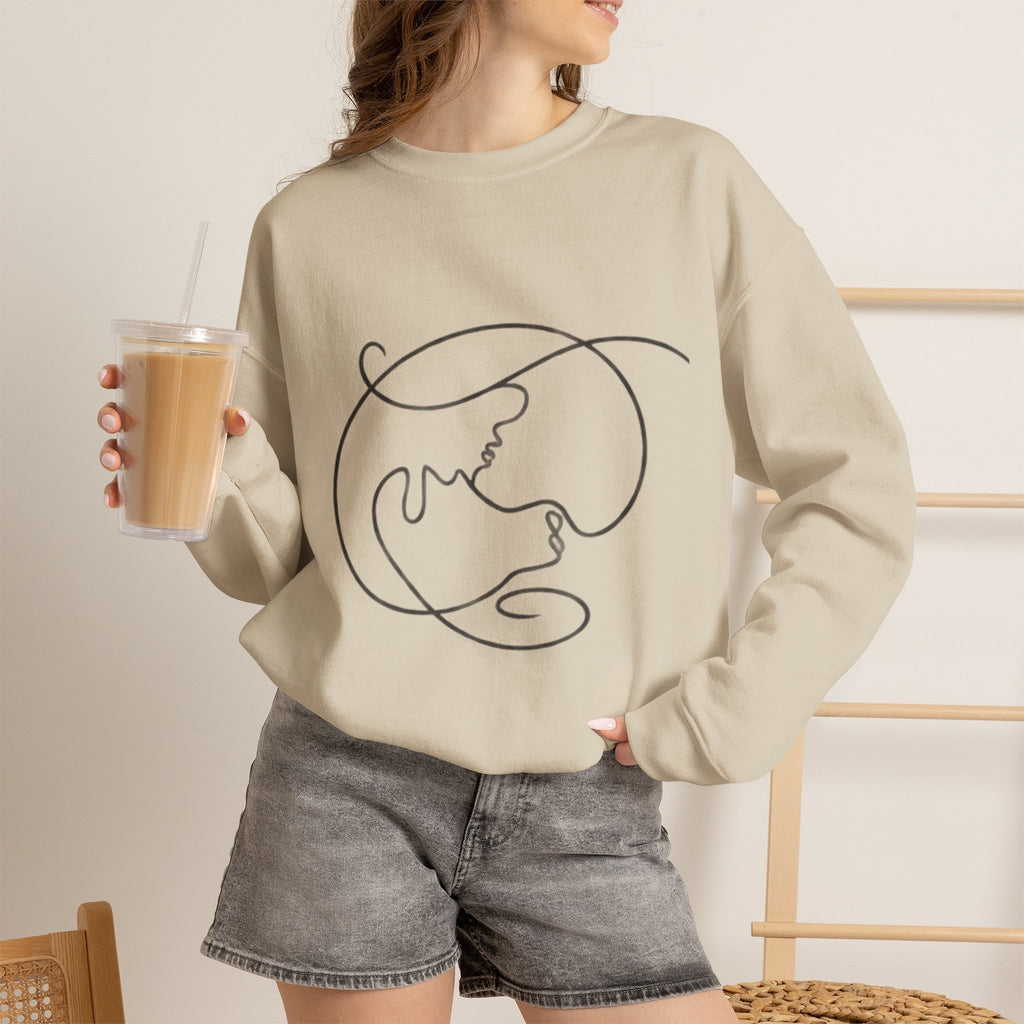 Minimal Line Art Earth Crewneck Sweatshirt