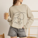 Minimal Line Art Earth Crewneck Sweatshirt