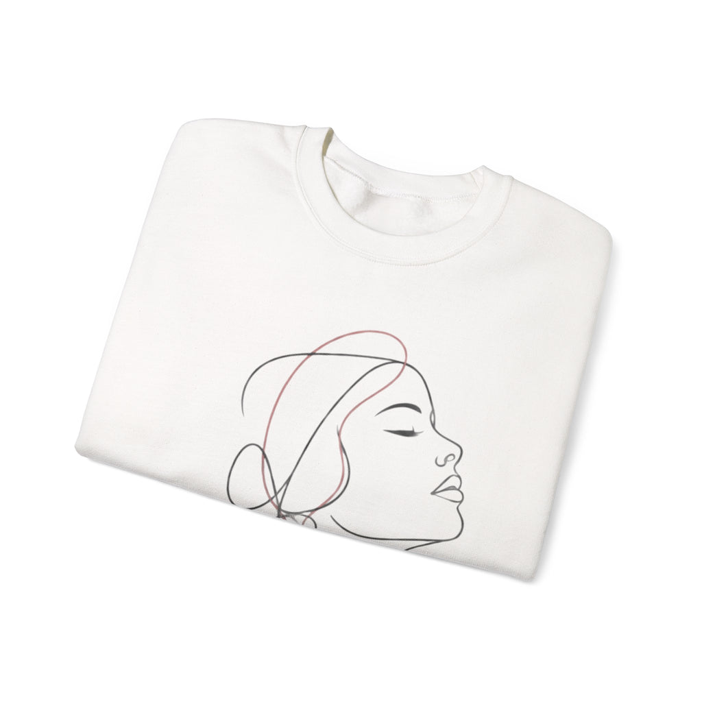 Minimal Line Art Woman Crewneck Sweatshirt