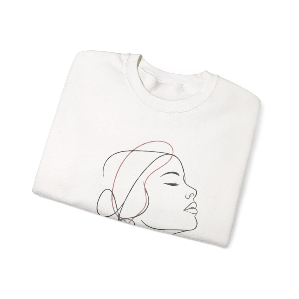 Minimal Line Art Woman Crewneck Sweatshirt