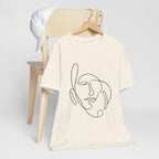 Minimal One-Line Face T-Shirt – Abstract Continuous Line Art Tee