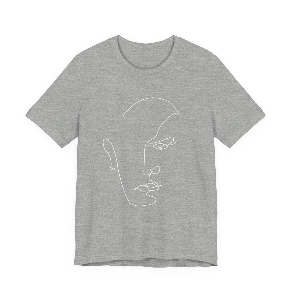 Minimalist Line Art Face Tee — Modern Abstract Graphic T-Shirt