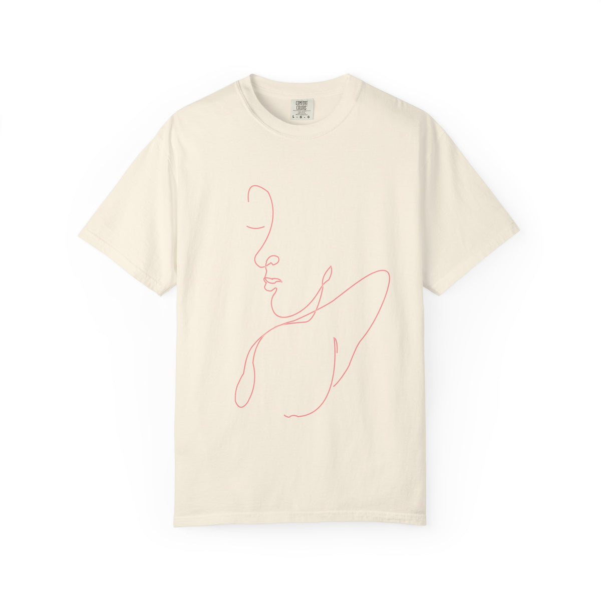 Minimal Line Art Face T-Shirt — Feminine Contour Graphic Tee