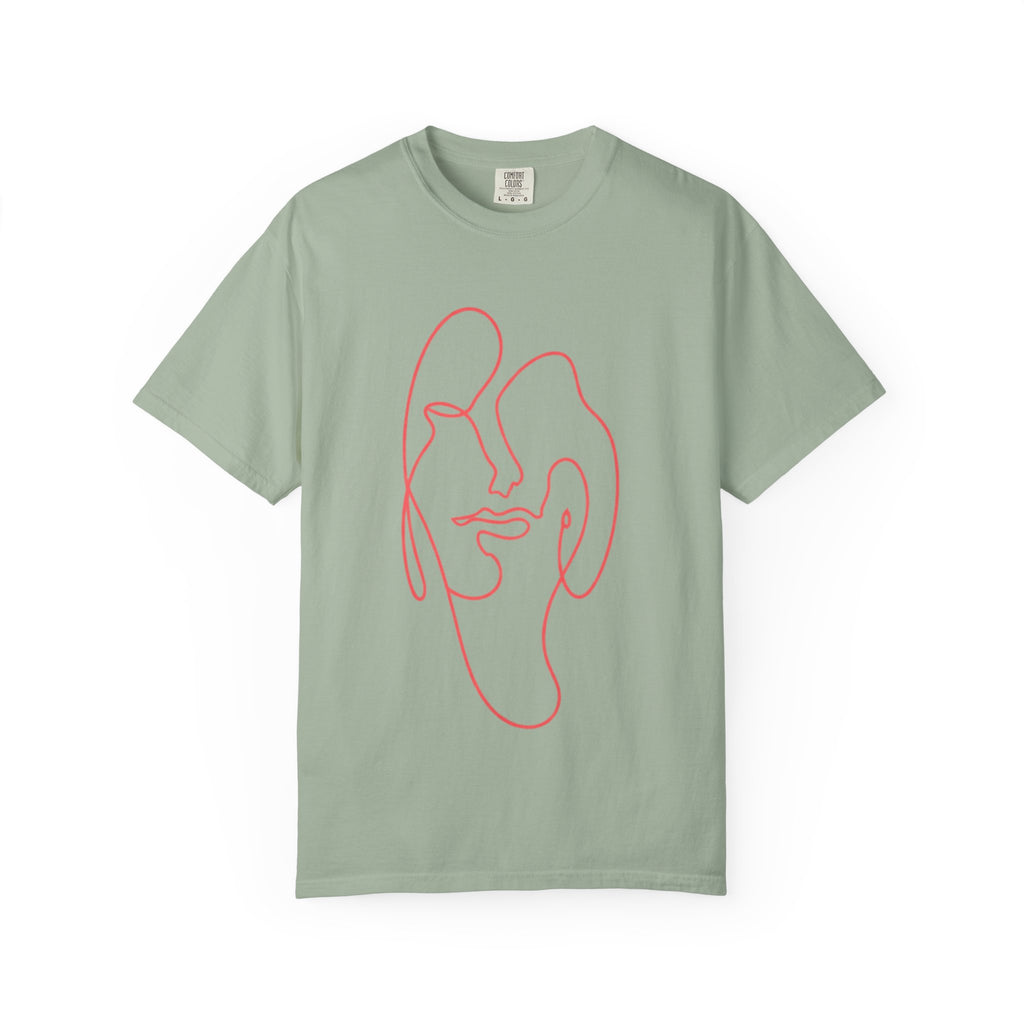 Minimal Line Art Face T-Shirt — Abstract One-Line Portrait Tee