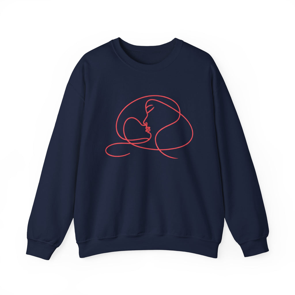 Minimalist Line Art Mother and Baby Crewneck Sweatshirt