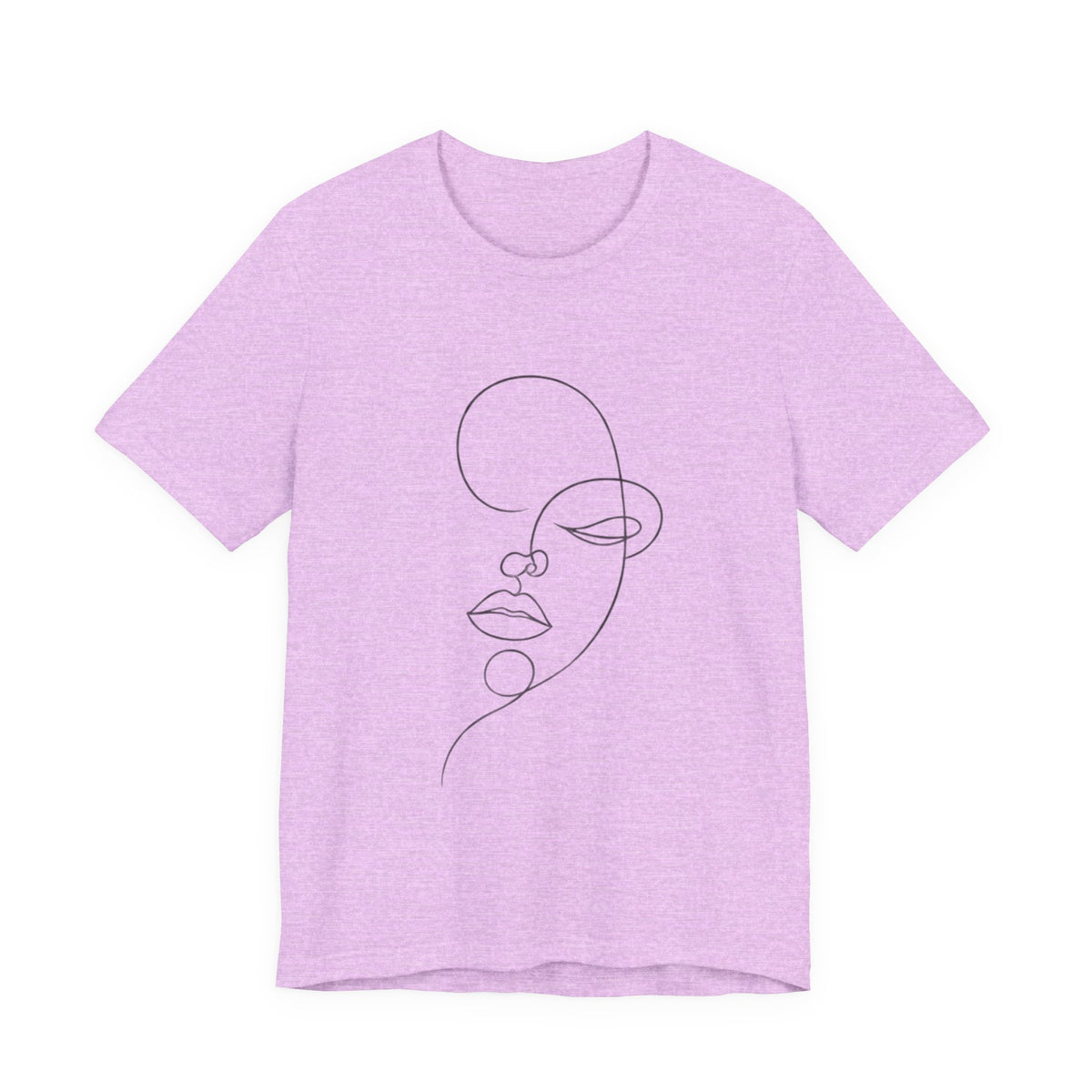 Minimal Line Art Face T-Shirt — One-Line Abstract Portrait Tee