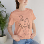 Abstract Line Art Face T‑Shirt — Minimalist One-Line Portrait Tee