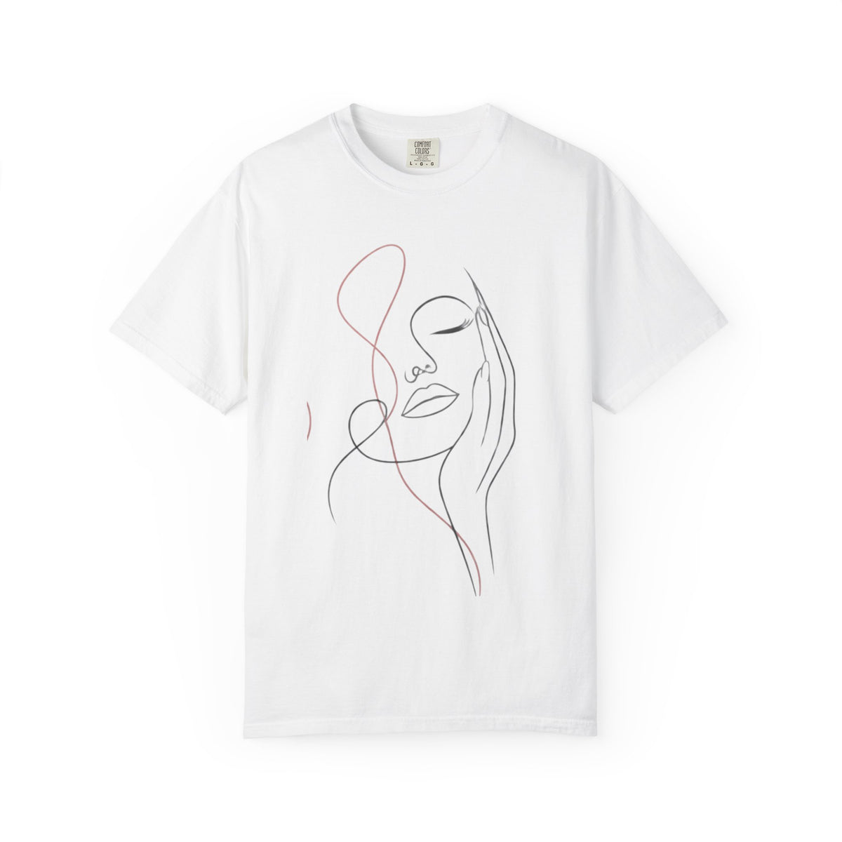 Minimalist Line Art Face T-Shirt — Elegant Abstract Portrait Tee