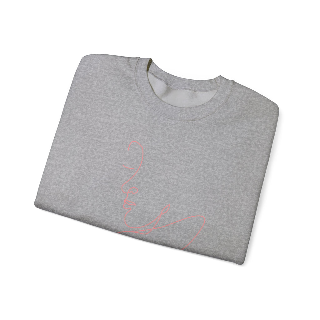 Minimal Line Art Whale Crewneck Sweatshirt – Pink Whale Sketch Pullover