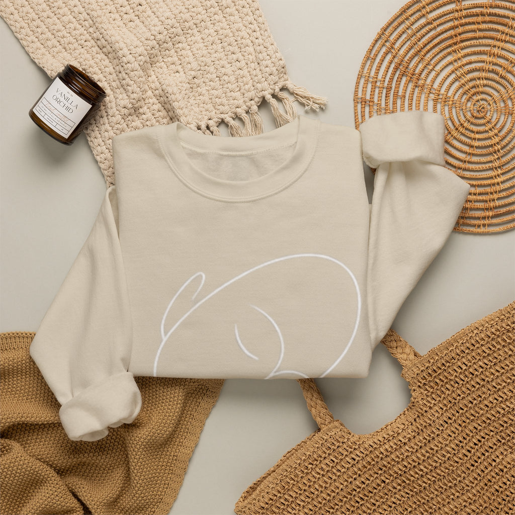 Minimal White Crewneck Sweatshirt
