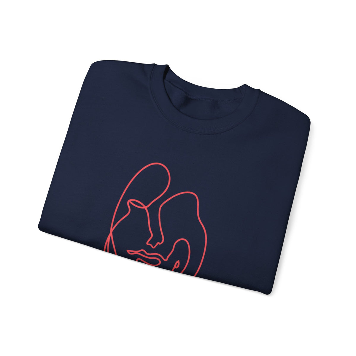 Minimalist Line-Art Face Sweatshirt — Modern Abstract Crewneck