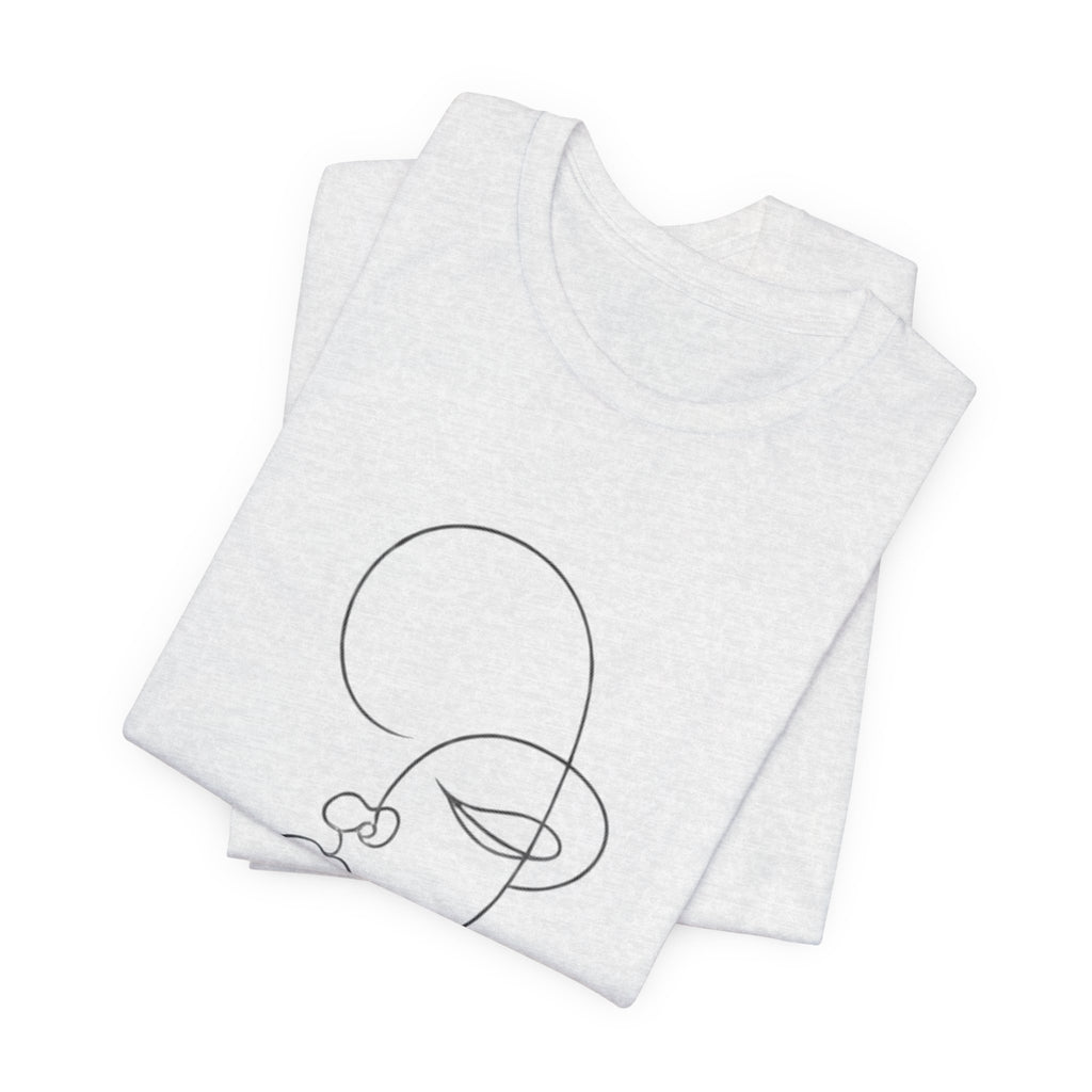 Minimal Line Art Face T-Shirt — One-Line Abstract Portrait Tee
