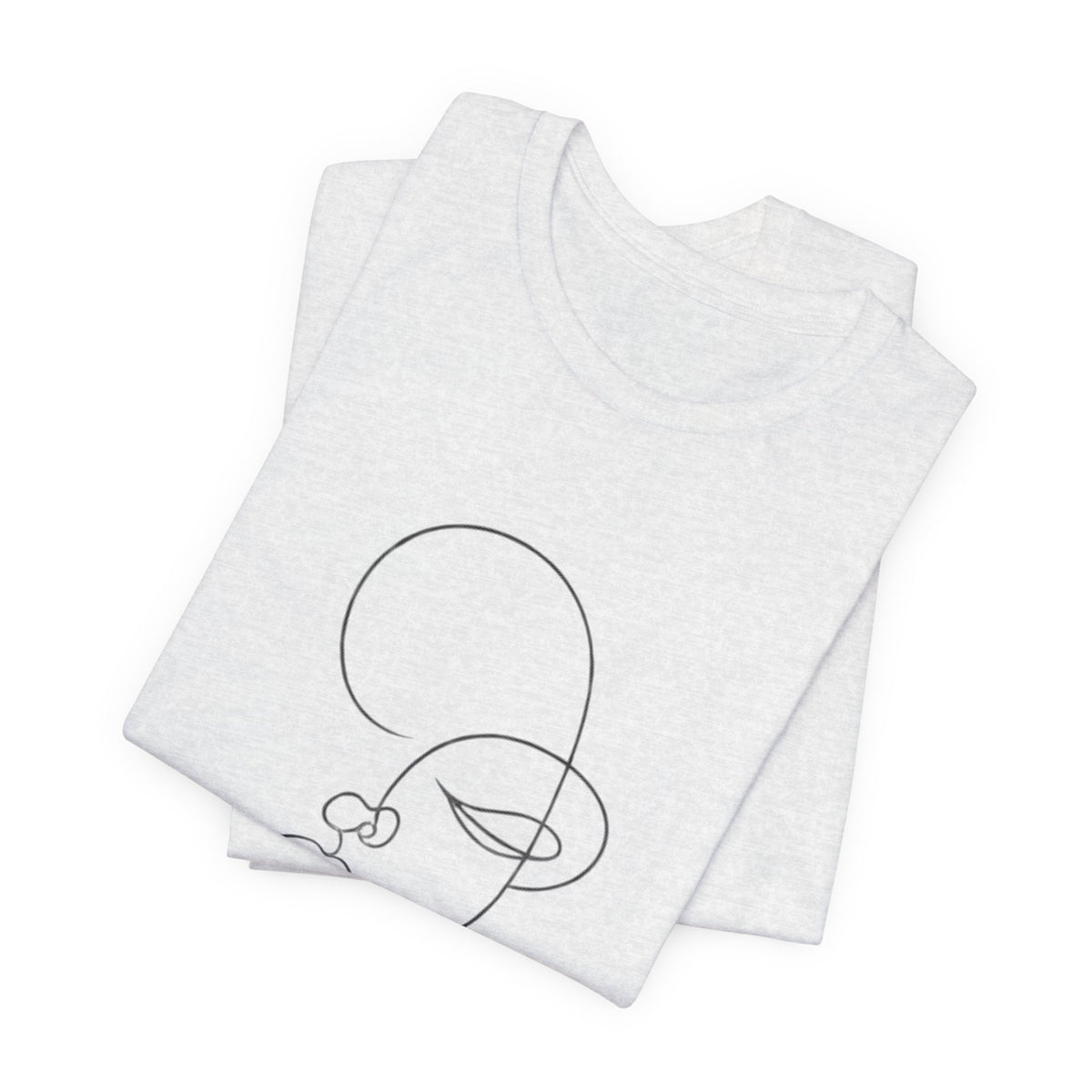 Minimal Line Art Face T-Shirt — One-Line Abstract Portrait Tee