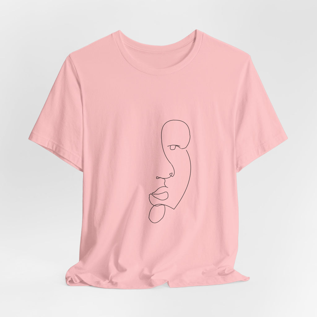 Minimal One-Line Face Tee — Modern Abstract Art T-Shirt