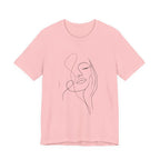 Minimal Line Art Face T‑Shirt — Elegant Abstract Portrait Tee
