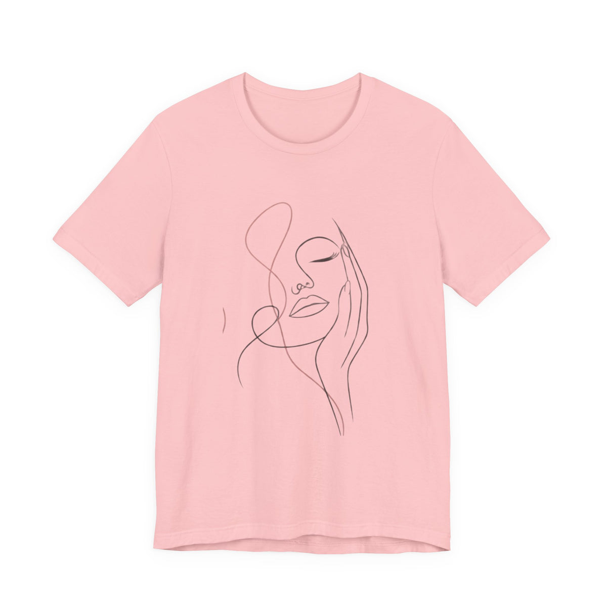 Minimal Line Art Face T‑Shirt — Elegant Abstract Portrait Tee