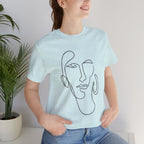 Abstract Line Art Face T‑Shirt — Minimalist One-Line Portrait Tee