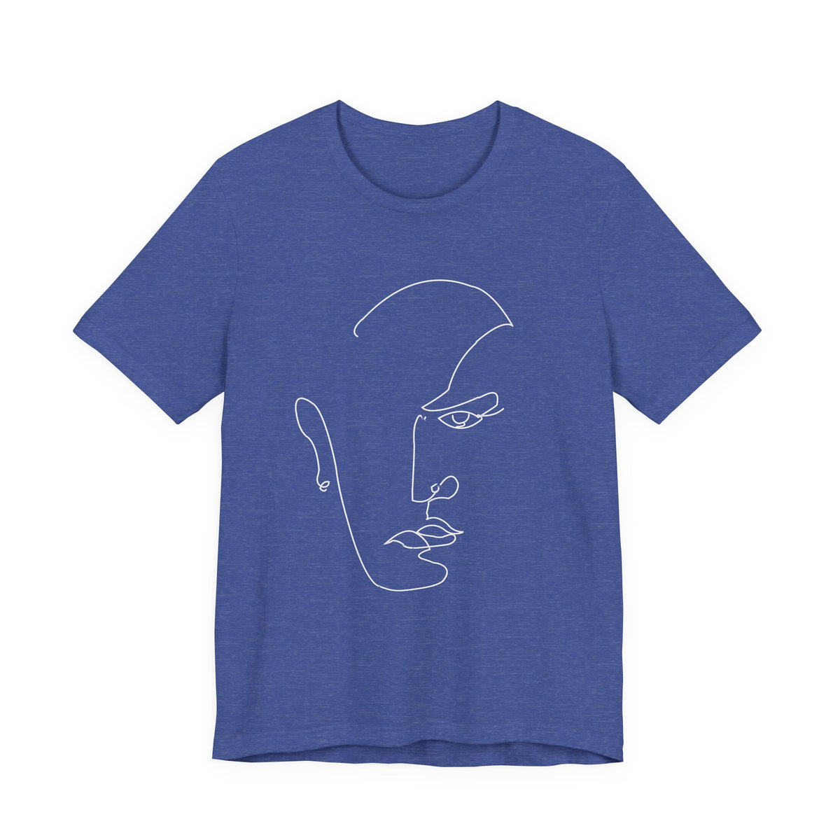Minimalist Line Art Face Tee — Modern Abstract Graphic T-Shirt