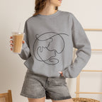 Minimal Line Art Earth Crewneck Sweatshirt