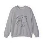 Minimal Line Art Earth Crewneck Sweatshirt