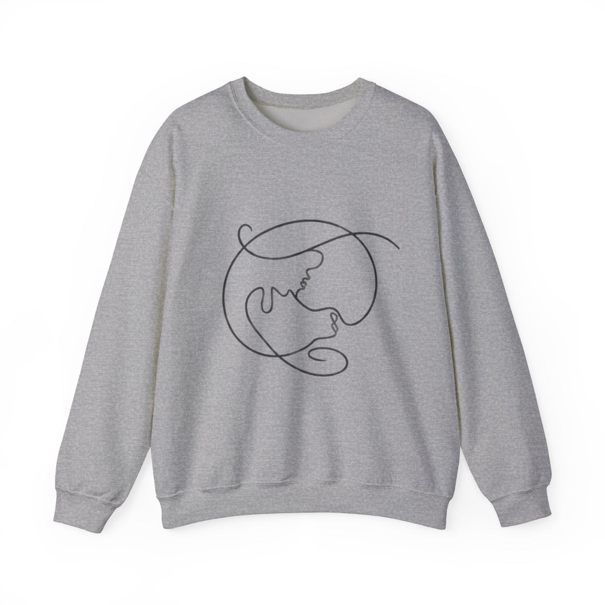 Minimal Line Art Earth Crewneck Sweatshirt