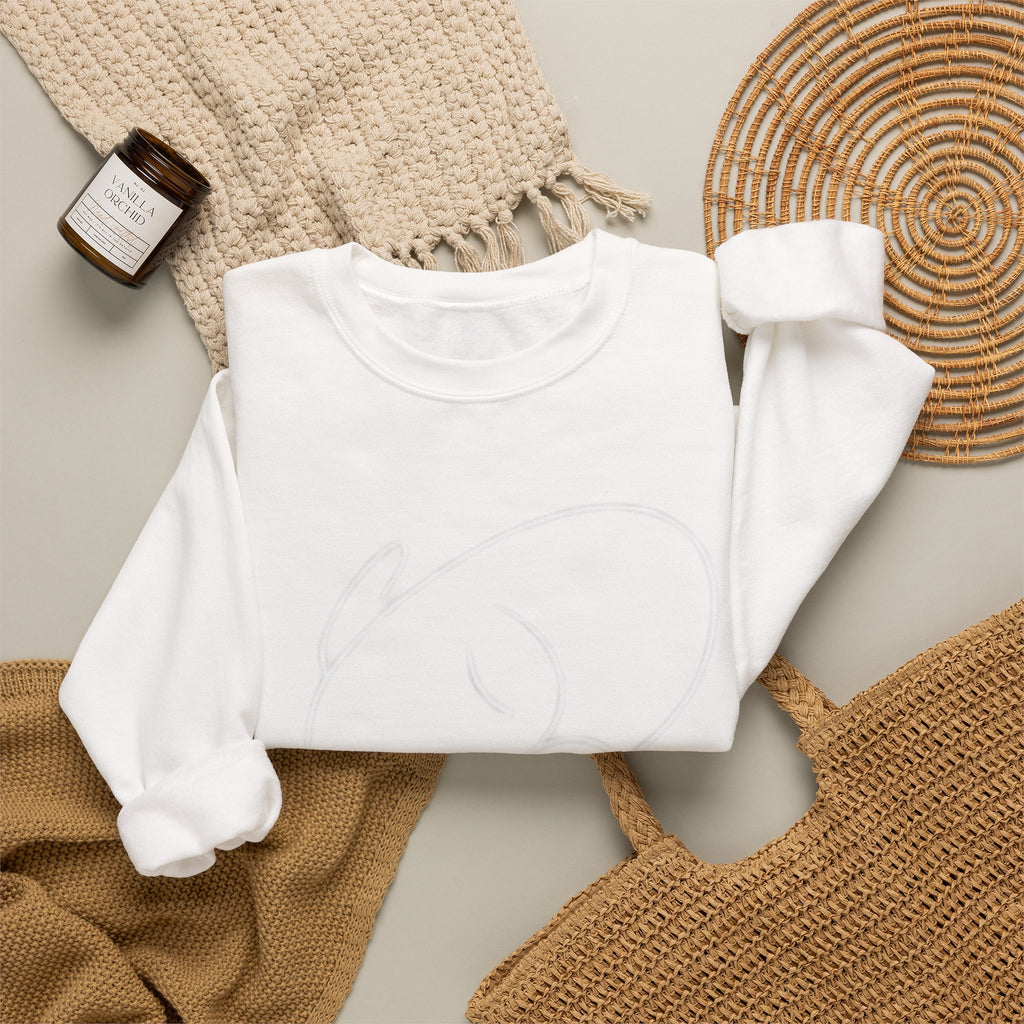 Minimal White Crewneck Sweatshirt
