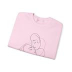 Crewneck Sweatshirt — Minimal Line Art Kissing Couple Graphic