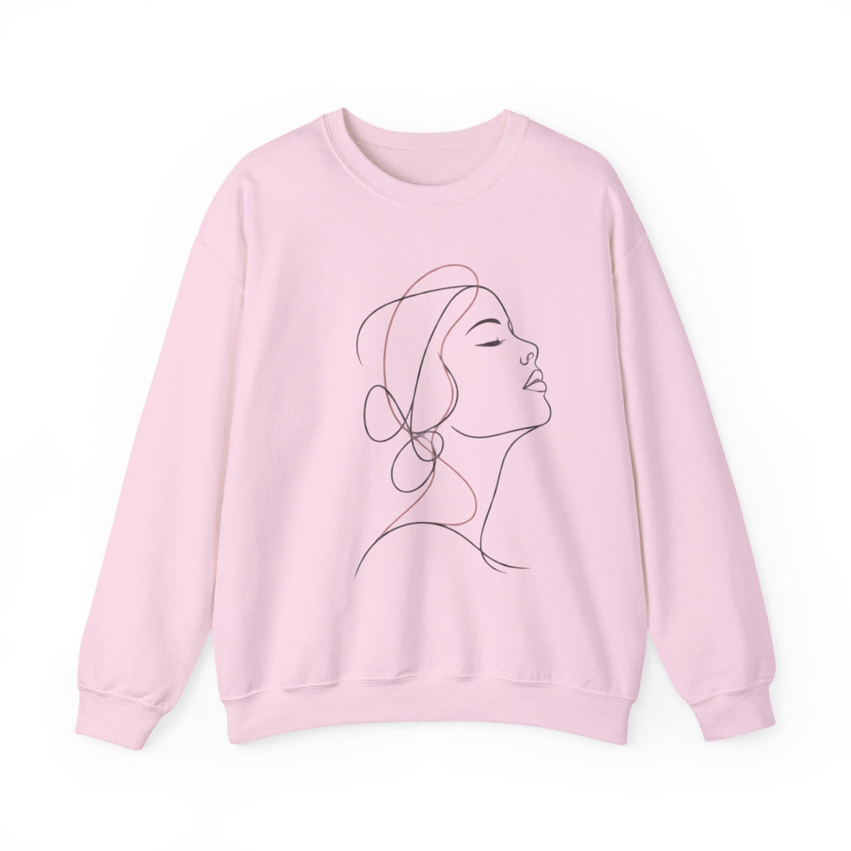 Minimal Line Art Woman Crewneck Sweatshirt