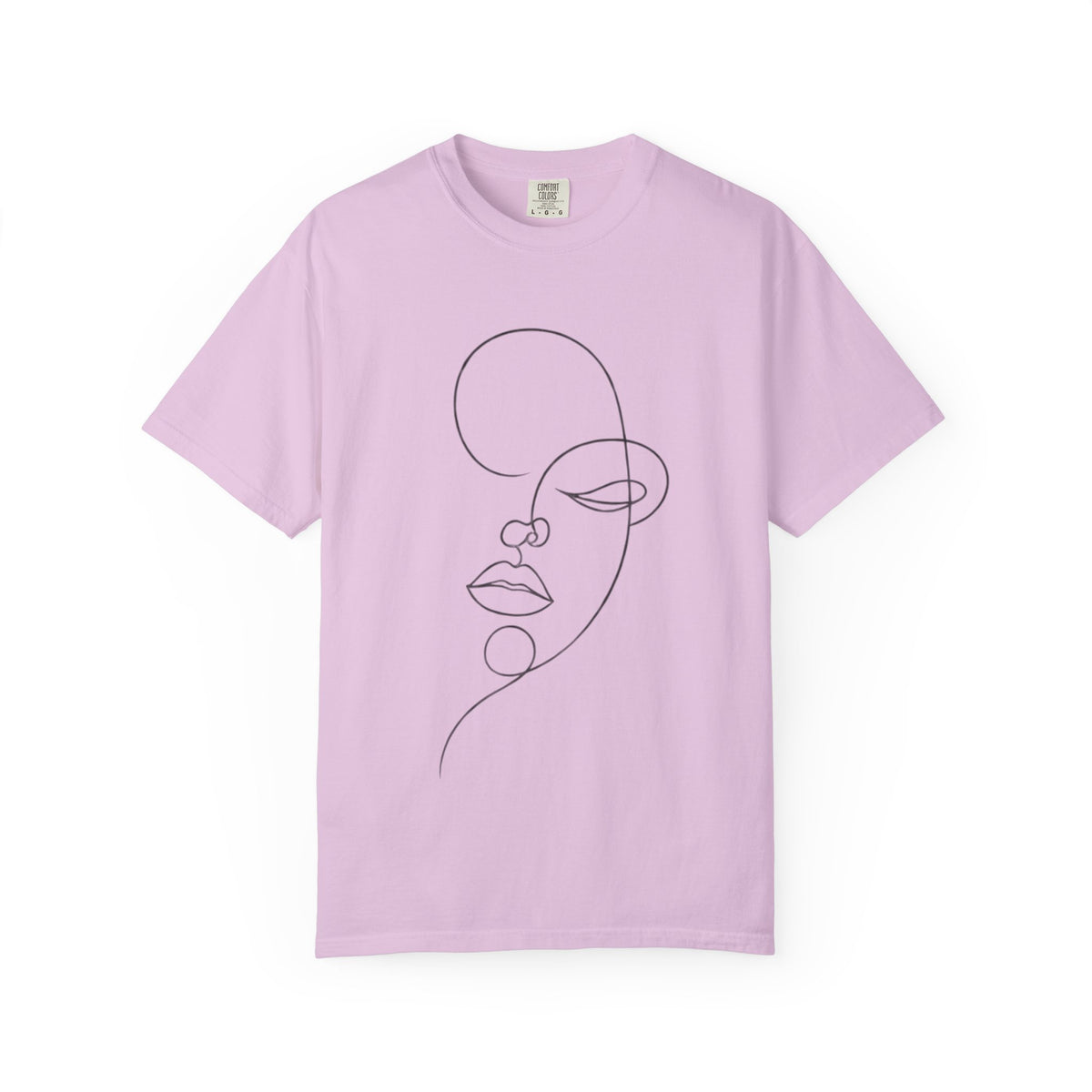 Minimal One-Line Face T-Shirt — Abstract Line Art Tee
