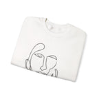 Minimal Line Art Face Sweatshirt — Abstract One-Line Portrait Crewneck