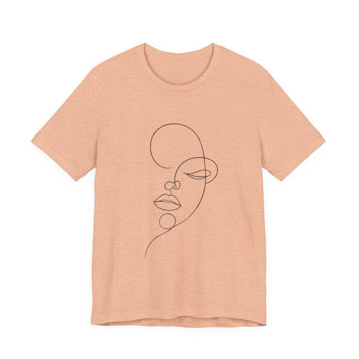 Minimal Line Art Face T-Shirt — One-Line Abstract Portrait Tee