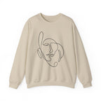 Abstract Line Art Face Crewneck Sweatshirt