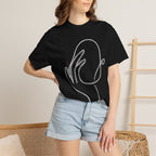 Minimalist Line Art Hand T-Shirt — Modern Abstract Graphic Tee