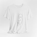 Minimal One-Line Face Tee — Modern Abstract Art T-Shirt