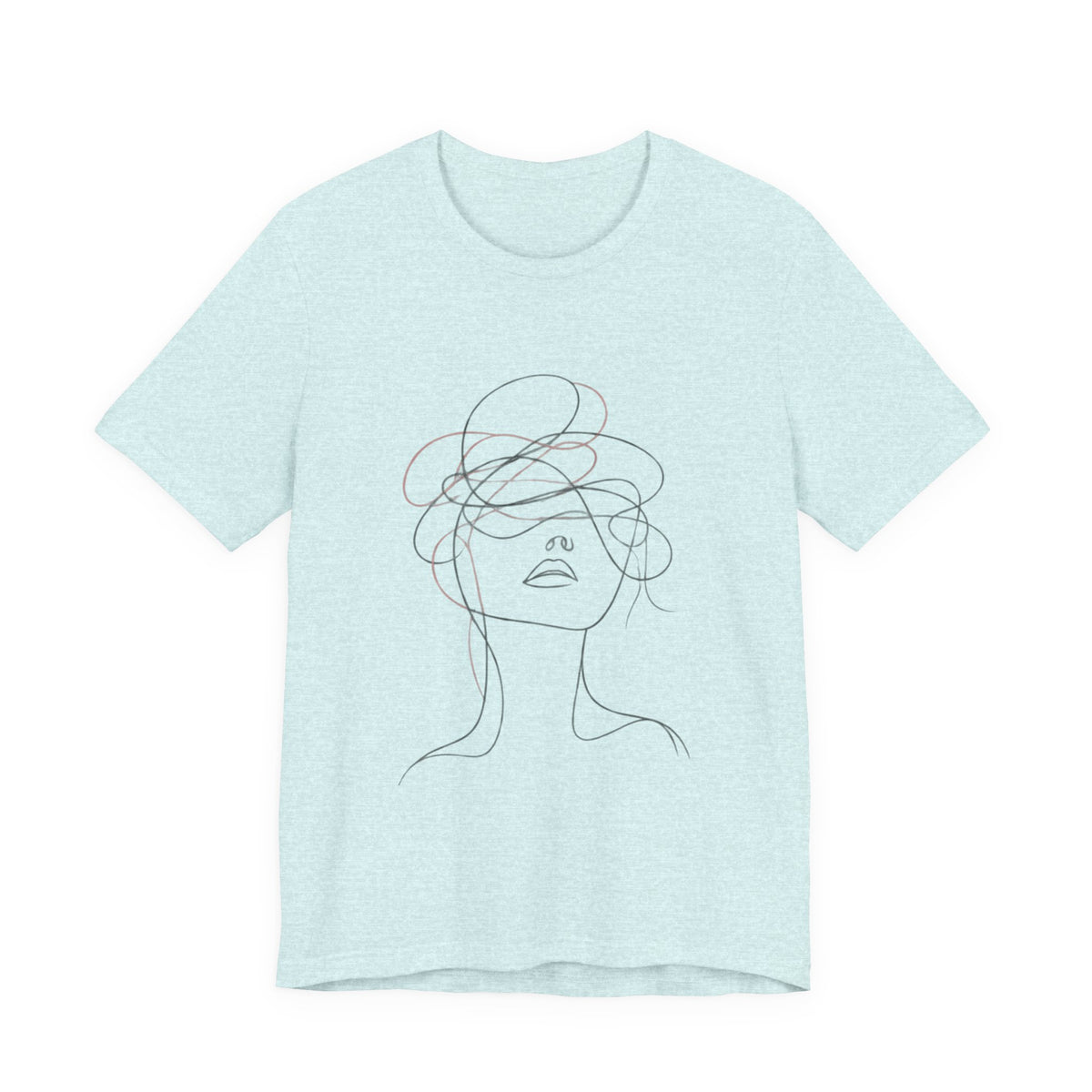 Abstract Line Art Face T‑Shirt — Minimalist Womens Graphic Tee